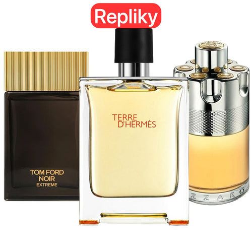 KIT 3 PARFÉMŮ KONTRATIPO (REPLIKY NEORIGINÁLNÍ) Inspirováno parfémy: Terre de’Herme, Azzaro Wanted,Tom Ford Noir Extreme 100ml